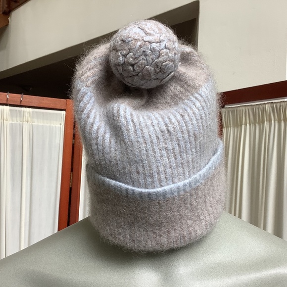 Child's 100% Cashmere Knit Hat with Pom Pom by Forte - Picture 1 of 8